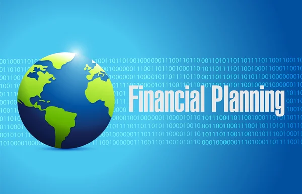 Finansiell planering karta binära bakgrund tecken koncept — Stockfoto