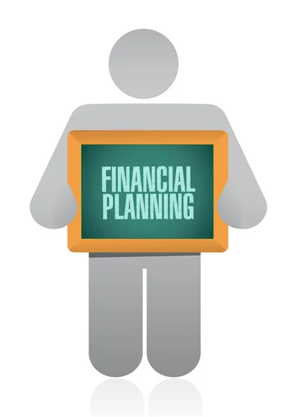 Financial planning holding board sign concept — Stock Photo, Image