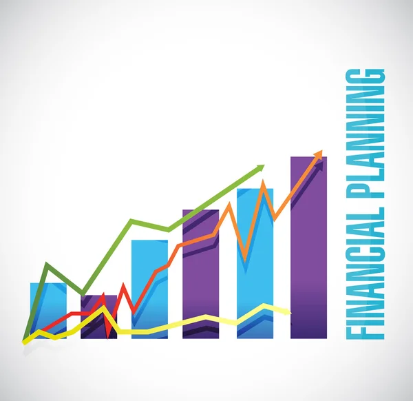 Planificación financiera negocio gráfico signo concepto — Foto de Stock