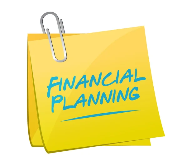Finansiell planering memo post tecken koncept — Stockfoto