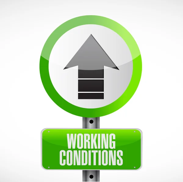 Working conditions up arrow road sign concept — Stock Photo, Image