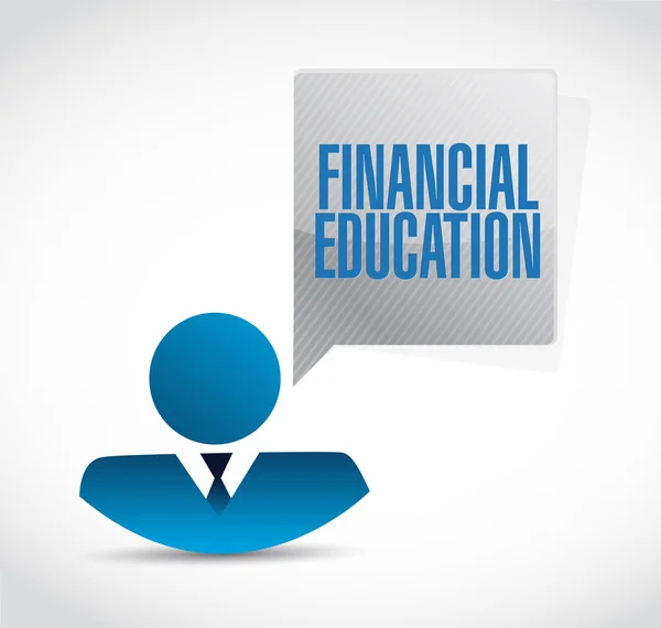 Financiële educatie avatar bericht teken concept — Stockfoto