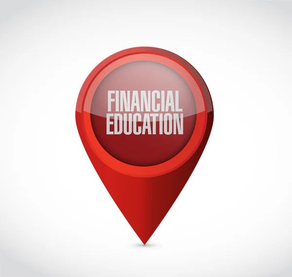Financiële educatie aanwijzer teken concept — Stockfoto