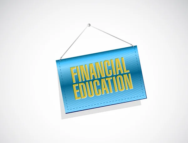 Financiële educatie banner teken concept — Stockfoto