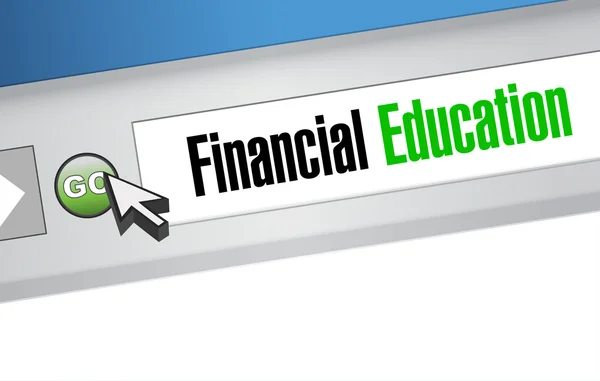 Financiële educatie online teken concept — Stockfoto