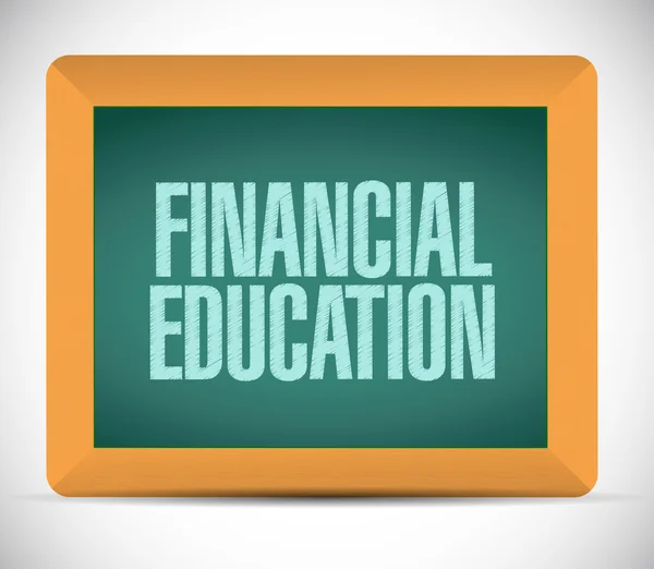 Financiële educatie bestuur teken concept — Stockfoto