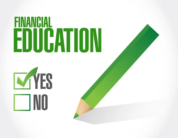 Financiële educatie goedkeuring teken — Stockfoto