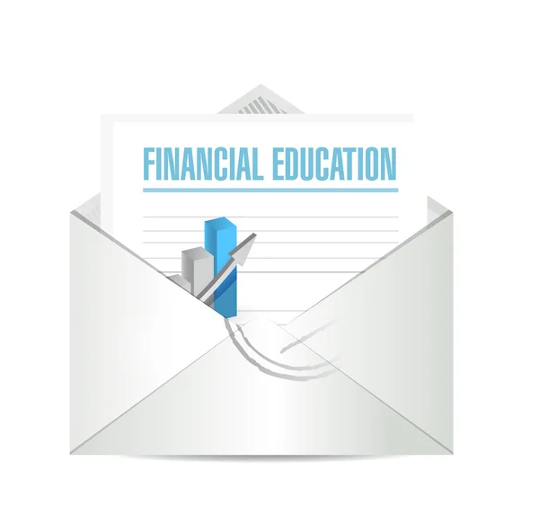 Financiële educatie mail teken concept — Stockfoto