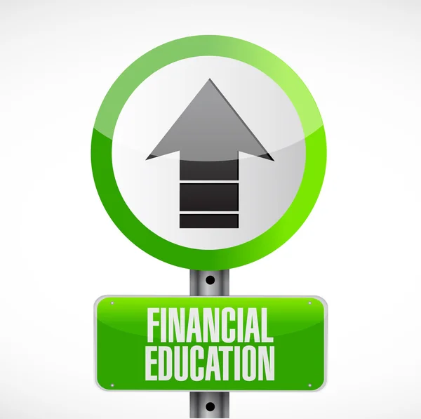 Concept van financiële educatie weg teken — Stockfoto