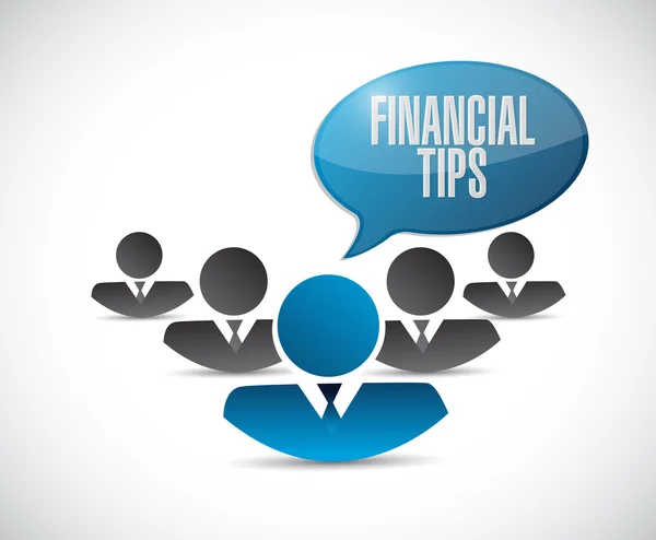 Financiële tips mensen bericht teken concept — Stockfoto