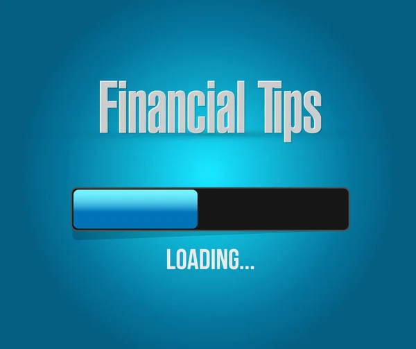 Financial tips loading bar sign concept — Stock Photo, Image