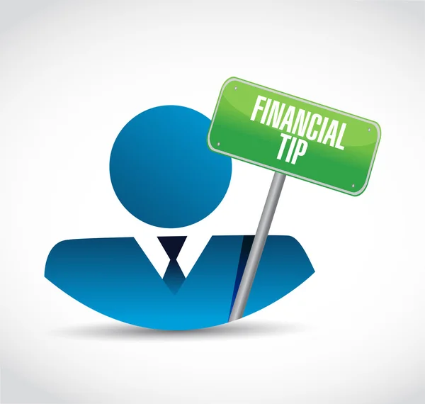 Financiële tips avatar teken concept — Stockfoto