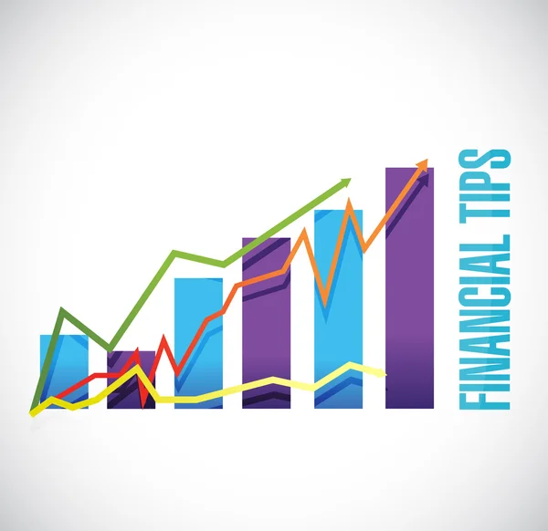 Consejos financieros negocio gráfico signo concepto —  Fotos de Stock