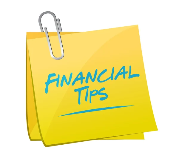 Financial tips memo post sign concept illustration — Stock Photo, Image