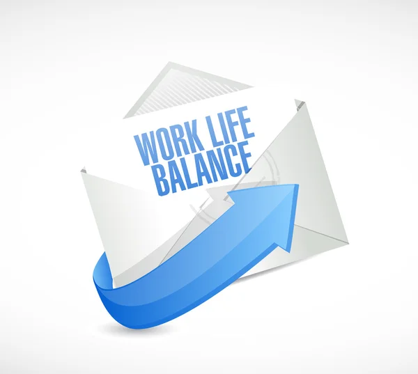 Vida laboral equilibrio correo signo concepto — Foto de Stock