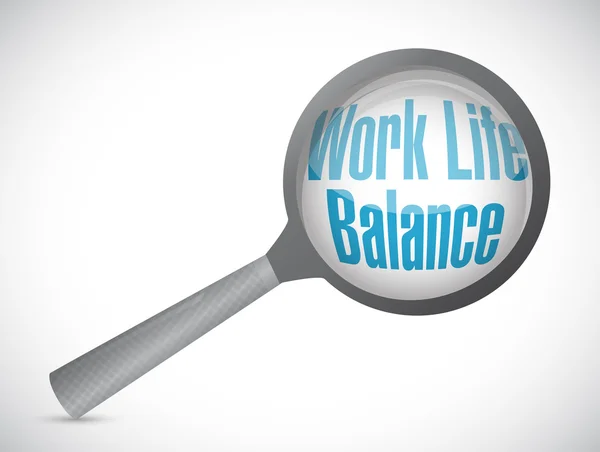 Equilíbrio vida trabalho ampliar revisão signo conceito — Fotografia de Stock