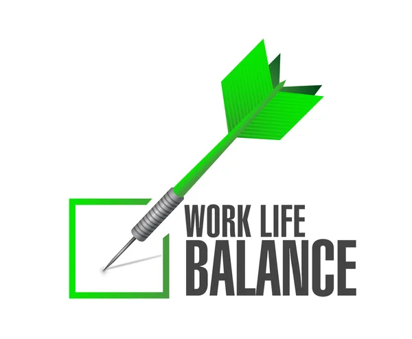 Equilibrio de la vida laboral comprobar el concepto de signo de dardo — Foto de Stock