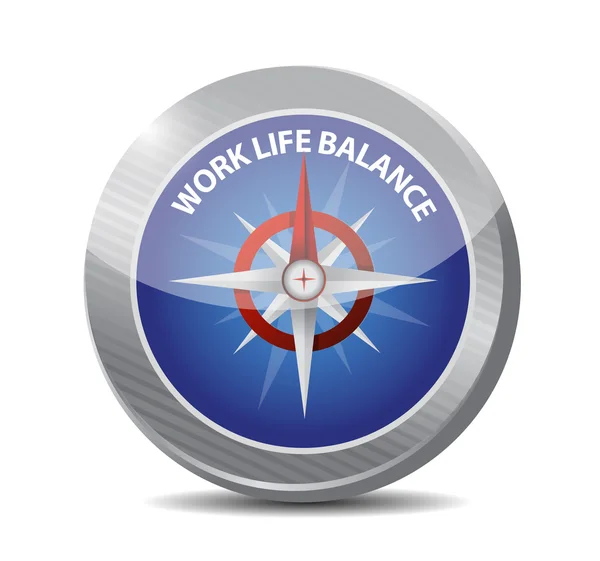 Arbeta liv balans kompass tecken koncept — Stockfoto