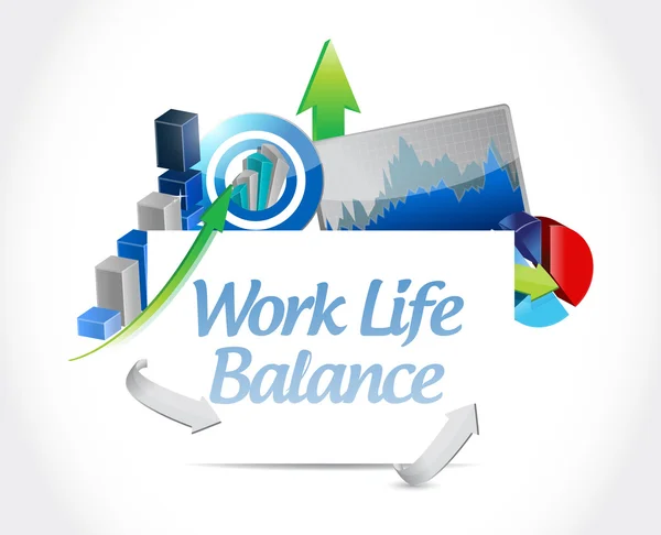 Vida laboral equilibrio estadísticas tablero signo concepto — Foto de Stock