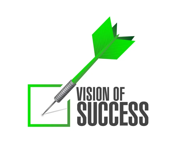 Vision av framgång kontrollera dart tecken koncept — Stockfoto