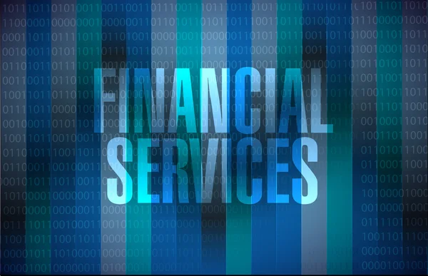 Finanční služby binární znak koncept — Stock fotografie