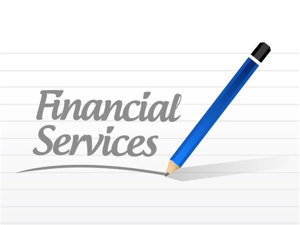 Services financiers message signe concept — Photo