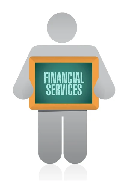 Servicios financieros personas tablero signo concepto — Foto de Stock