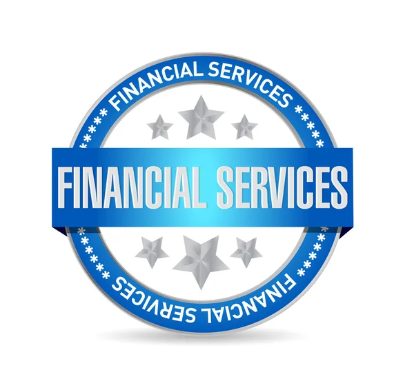 Servicios financieros sello signo concepto — Foto de Stock