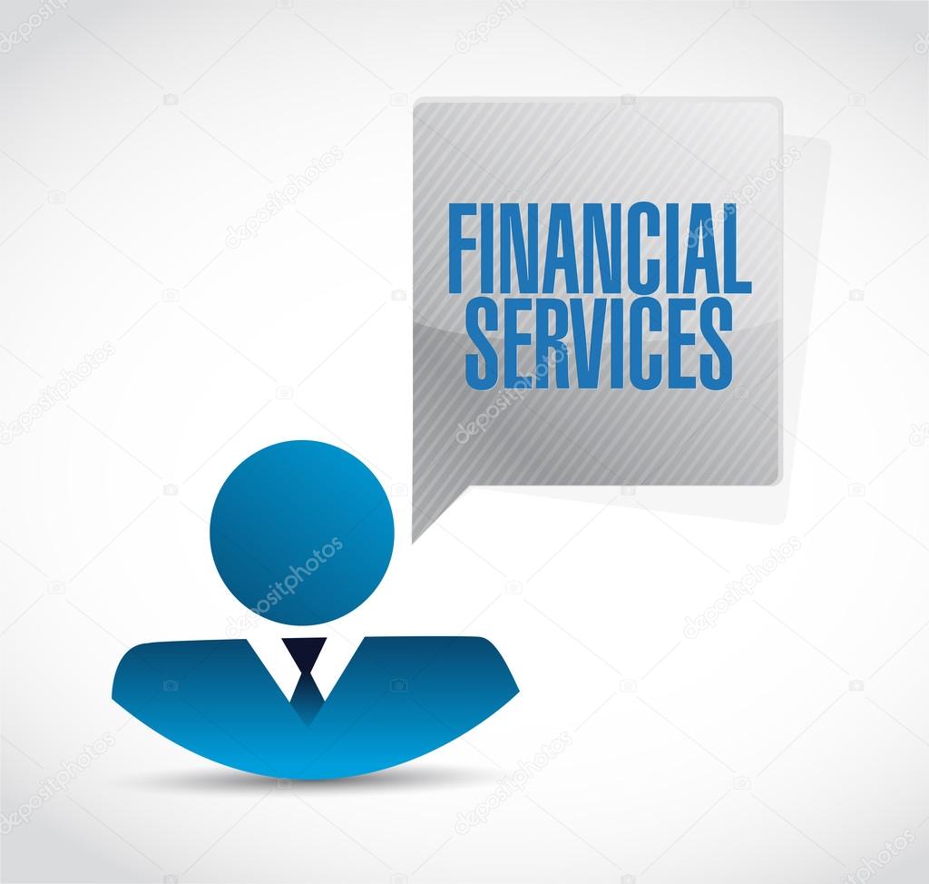 financial services businessman sign concept