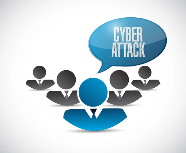 Cyber attack teamwork sign concept — Stock Photo, Image