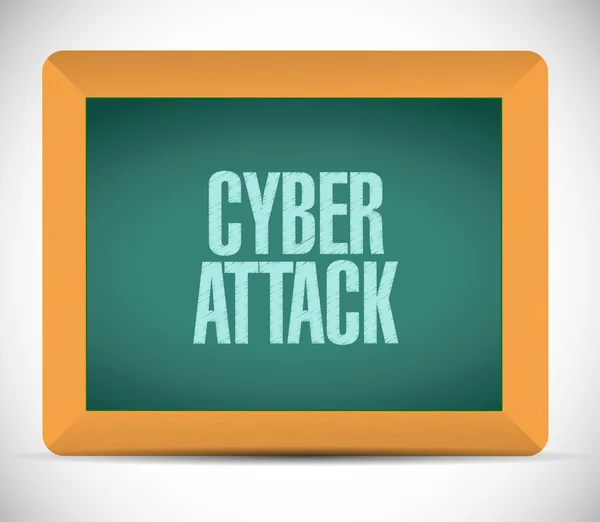 Cyber attack board sign concept — Stock Photo, Image