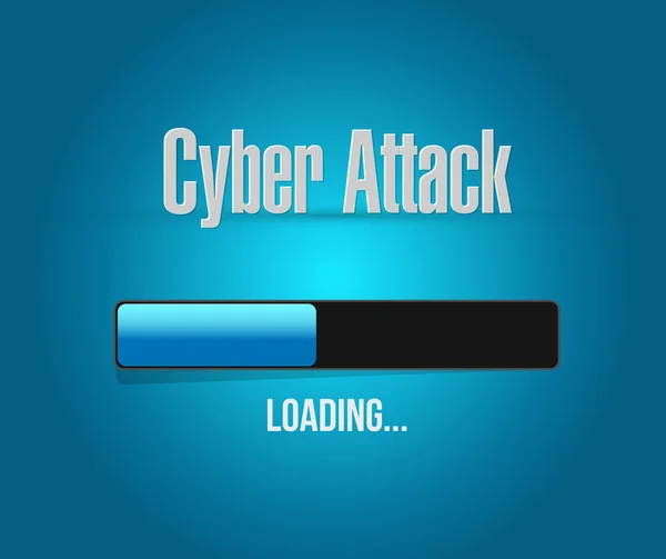 Cyber aanval laden bar teken concept — Stockfoto
