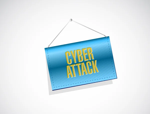 Cyber aanval banner teken concept — Stockfoto