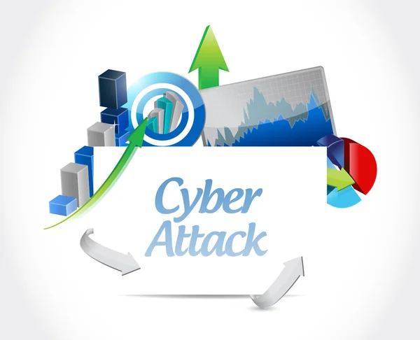 Cyber attack board sign concept — Stock Photo, Image