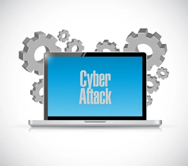 Cyber attack laptop sign concept — Stock Photo, Image