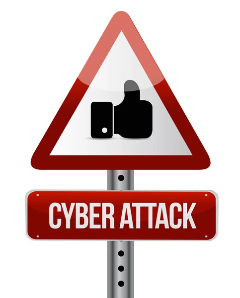 Cyber aanval aandacht teken concept — Stockfoto
