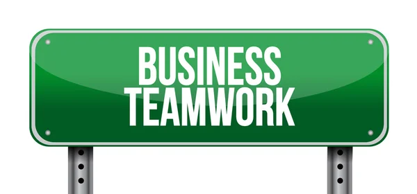 Business teamwork road sign concept — Stock Photo, Image