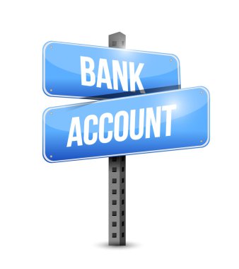 banka hesabı mavi yol işareti konsepti