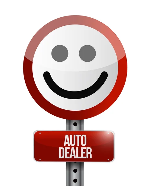 Auto dealer happy face sign concept — Stock Photo, Image