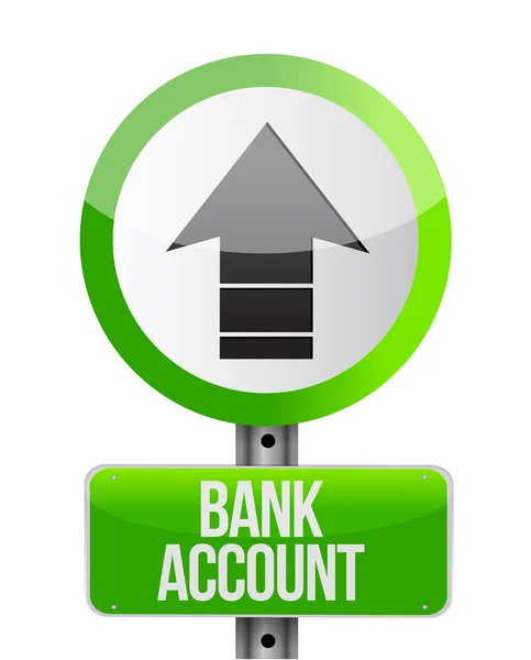 Banka hesabı ok yol işareti kavramı — Stok fotoğraf
