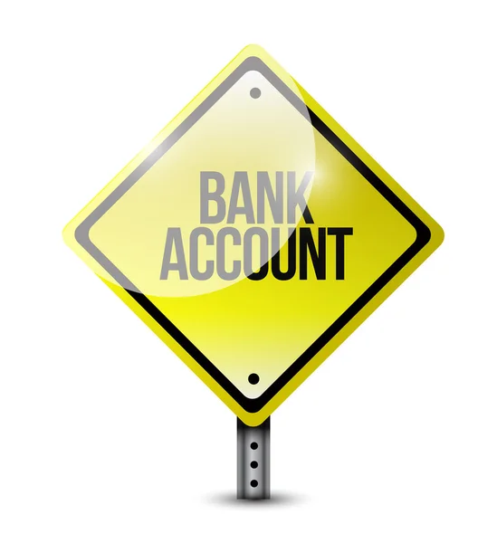 Bankrekening gele teken concept — Stockfoto