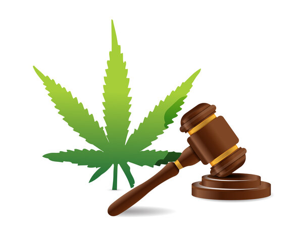 marijuana law hammer illustration design