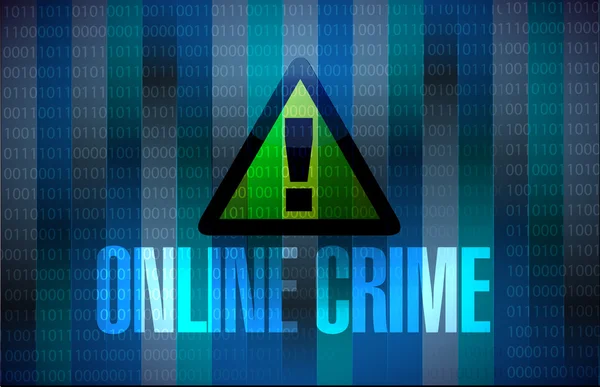 オンライン犯罪警告バイナリ記号概念 — ストック写真