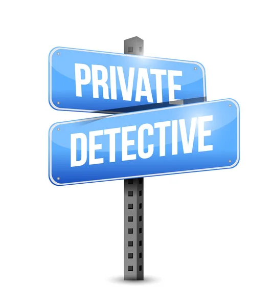 Prywatny detektyw drogi niebieski znak concept — Zdjęcie stockowe