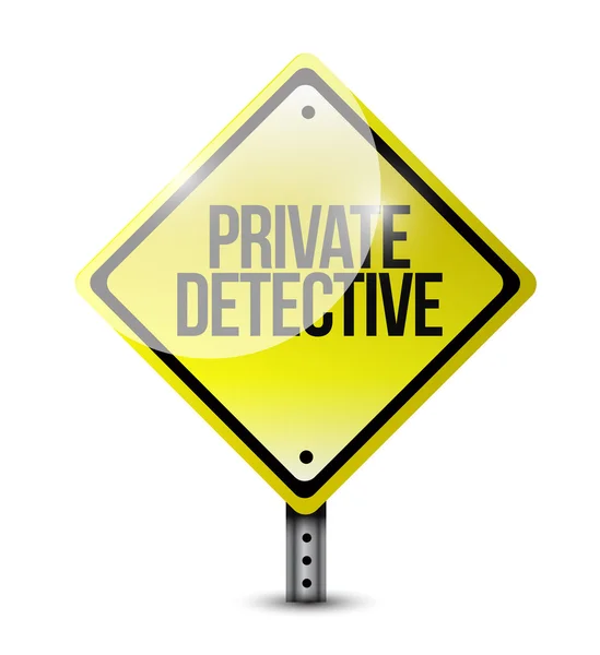 Prywatny detektyw żółte ostrzeżenie znak koncepcja — Zdjęcie stockowe