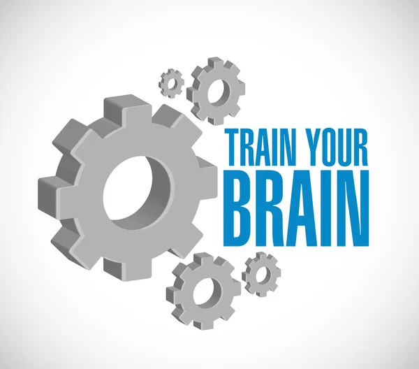 Turn on the brain gear sign concept design — Stock Photo, Image