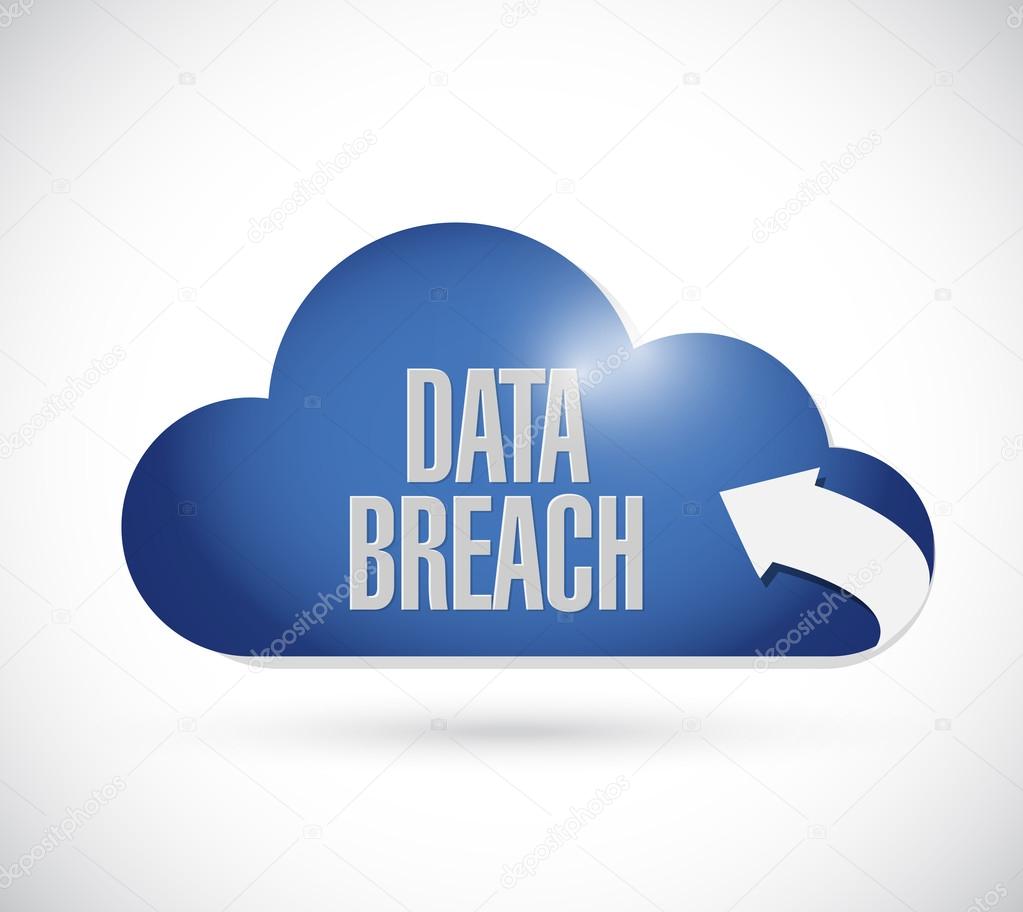 data breach cloud sign concept