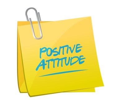 Positive attitude memo post sign concept clipart