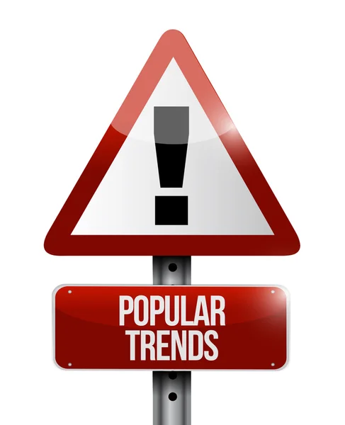 Popularnych trendów ostrzeżenie koncepcja znak — Zdjęcie stockowe