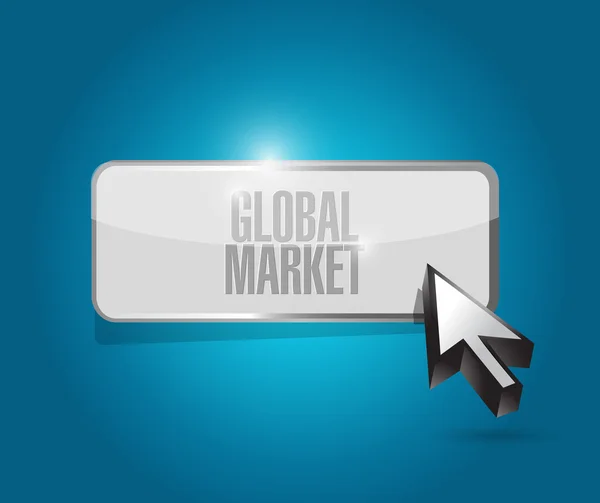 全球市场按钮标志概念 — 图库照片
